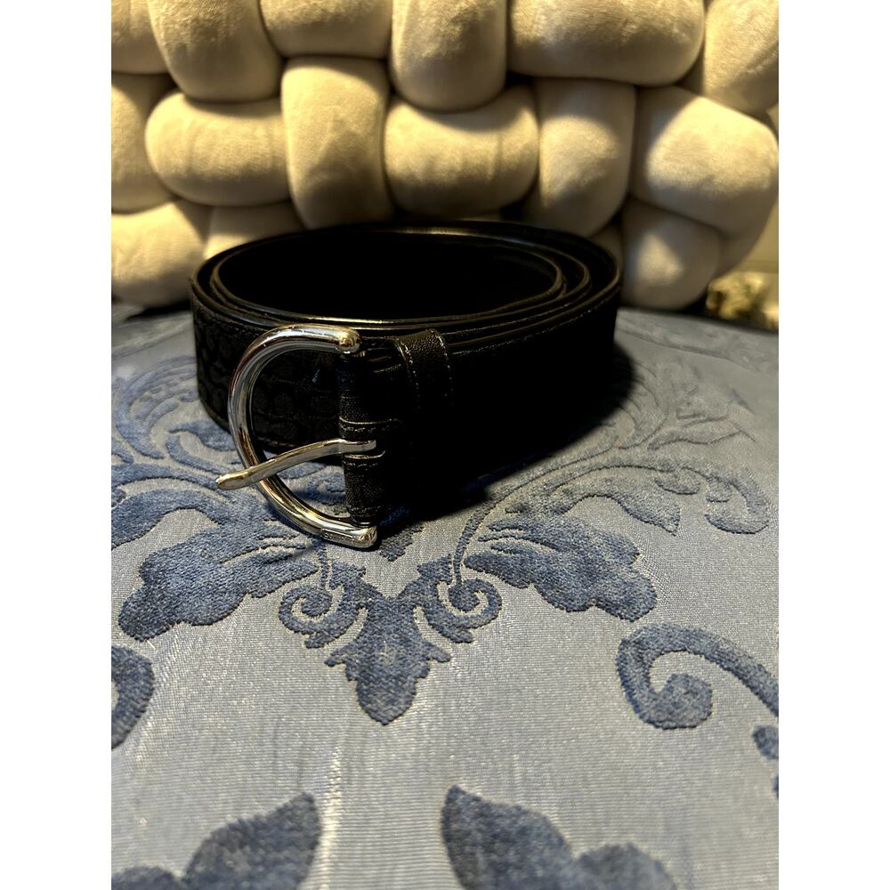 Coach Black Signature Canvas Belt 38in